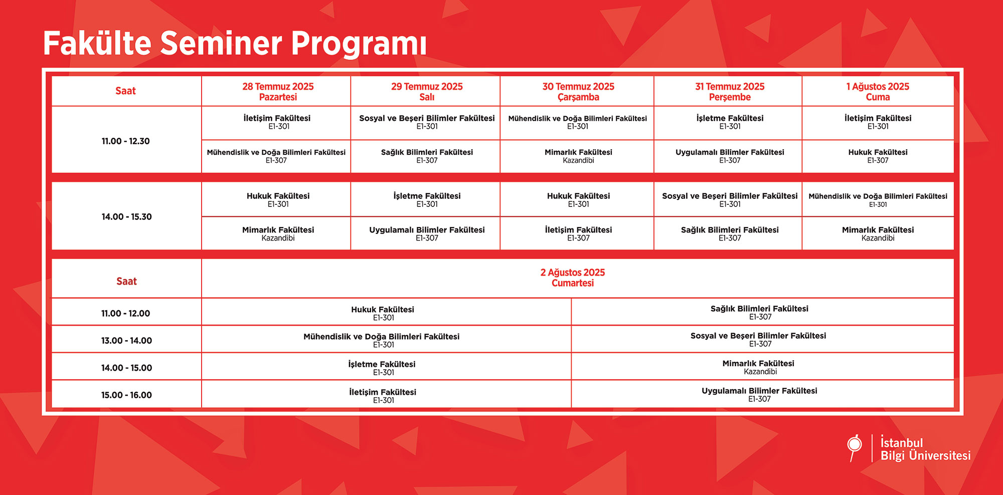 Fakülte Seminer Programı