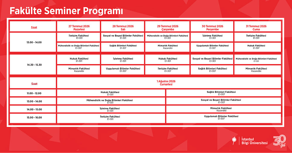 Fakülte Seminer Programı 2026